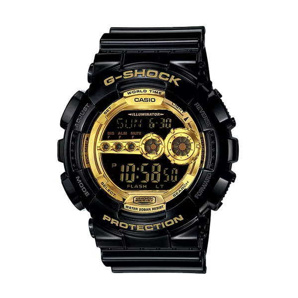 지샥 전자 손목 시계 빅페이스 디지털 흑금GD-100GB-1