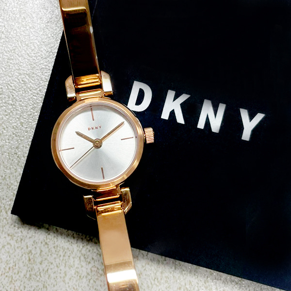 DKNY 메탈 손목 시계 여자 팔찌 뱅글 NY2629 로즈골드